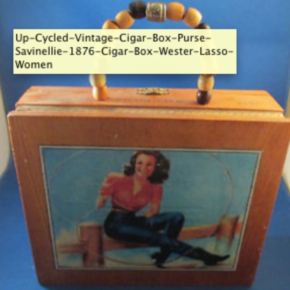 Handmade Handbags - Up Cycled Vintage Cigar Box Purse Savinellie 1876